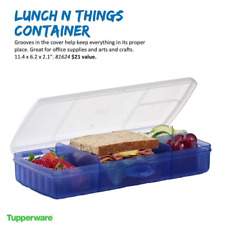 Tupperware Lunch n Things Container Blue Clear Lid BRAND NEW picture