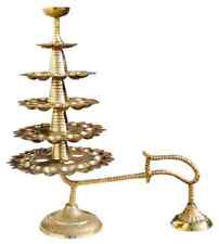 Brass Ganga Arti Diya Dia Oil Lamp 51 Bati Wicks Deepak picture