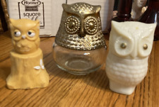Vintage Owls Avon Bottles Empty Set Of 3 70-80’s picture