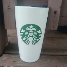 Starbucks 2021 Mermaid Tumbler Ceramic Travel Coffee Mug White 12 Oz with Lid picture