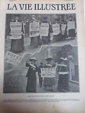 1908 SUFFRAGETTE FEMINISM WOMEN 4 ANTIQUE NEWSPAPERS picture