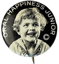 1930s Celluloid Dental Oral Happiness Ritter Dental Mfg 7/8” Celluloid Pinback picture