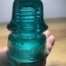 Vintage Brookfield Aqua Blue-Green Glass Beehive Insulator picture