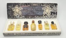 VTG Les Meilleurs Parfums De Paris France, 7 Miniature Glass Bottles w/Box picture