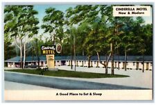 Prattville Alabama Postcard Cinderella Motel Cafe Exterior Building 1940 Vintage picture