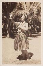 Vintage 1940's  RPPC H-77 Hawaiian Hula Girl Hawaii Tiki Real Photo Postcard picture