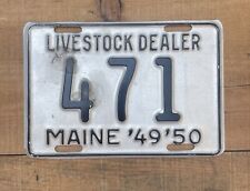 Vintage 1949-1950 Maine ME “Live Stock Dealer” License Plate  #471 picture