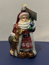 2 Old World Christmas Glass Ornaments With Tags: Hot Dog & Nordic Santa picture