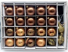 FRONTGATE HOLIDAY COLLECTION Box of 22 GOLD & BRONZE CHRISTMAS ORNAMENTS picture