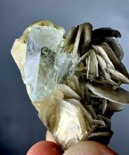 Aquamarine Crystal With Mica Specimen From Skardu Pakistan 185 Carat picture