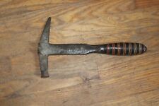 VINTAGE SLATE HAMMER BRASS W/ STACKED LEATHER HANDLE  USA picture