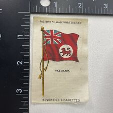 Vtg c 1910s TASMANIA FLAG Silk Cigarette Tobacco Premium 20E5 picture