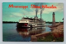Mississippi Stern Wheeler Excursion Boat Clinton Iowa Postcard UNPOSTED picture