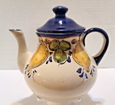 Vintage Tierra Fina Portugal Hand Painted Teapot Lemon Pattern picture