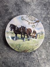 Wedgwood Branbury Mint Spring Working Horses Collectors Wall Plate  picture