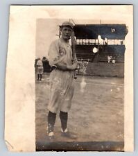VINTAGE B&W Early 1900s Snapshot Baseball Player in Uniform picture