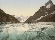 Chamonix. Crossing the Sea of Ice.  Vintage Photochromy Photochromy PZ, picture