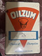 Vintage Oilzum Bar And Chain Empty 1 Gallon Oil Can picture