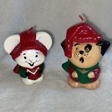 Vintage 1981 Avon Caroling Trio Howling Hound  Melodic Mouse Candle picture