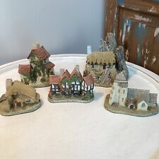 David Winter Lot Of 5 Miniature Hand Painted Houses Churches Cottages 1982-1988 picture