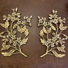 Vintage Pair of 1967 Syroco 7035/36 Hollywood Regency Dogwood Wall Plaques MCM picture
