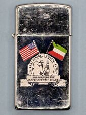 Vintage 2003 US Army Central Command Kuwait HP Chrome Slim Zippo Lighter NEW picture