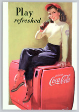 Postcard Coca Cola Play Refreshed Drink Coca Cola Advertisement picture