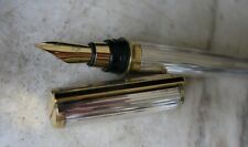 SCARCE S.T. DUPONT MONTPARNASSE XL SILVER PLATED GODRONS FP - SOLID GOLD 18K NIB picture