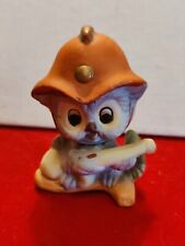 Ceramic Owl Figurine Firefighter Fireman With Hose Vintage 1980s picture