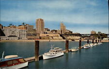 St Paul Minnesota ~ St Paul Skyline ~ boats docked ~ bridge ~ postcard sku515 picture