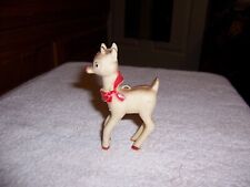 Vintage Hard Plastic Rudolph The Red Nose Reindeer Christmas Tree Ornament picture