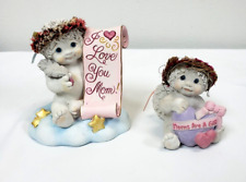 2 Vintage Dreamsicles Figurines Angel Cherubs Mom Mothers Retired 2000 picture