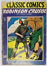 Classic Comics #10 Robinson Crusoe, 1943 2A Edition, Violet Cover HRN 14 - GD/VG picture