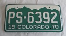 1970 Colorado License Plate Tag PS 6392 picture