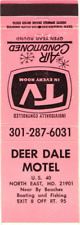 North East Maryland Deer Dale Motel Vintage Matchbook Cover picture