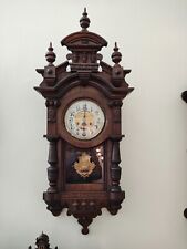 ANTIQUE GERMAN 8 DAY SPRING DRIVEN JUNGHANS WALL CLOCK picture