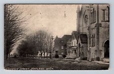Portland MI-Michigan, Residence Street, Antique, Souvenir Vintage c1909 Postcard picture