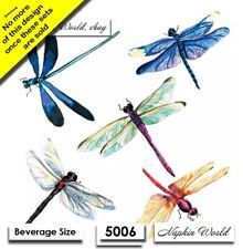 (5006) TWO Paper BEVERAGE / COCKTAIL Decoupage Art Craft Napkins - DRAGONFLY picture