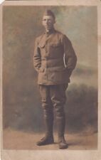 Original WWI RPPC Real Photo HAND TINTED 77th DIVISION AEF SOLDIER NEW YORK 84 picture