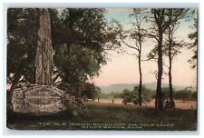 c1920 The Old Indian Monument & Golf Links Stockbridge MA Hand Colored Postcard picture