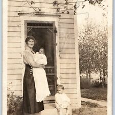ID'd c1910s House Cute Young Mother & Baby Boy Real Photo Sylvia Alverona C50 picture