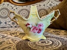 Antique Victorian Floral German Porcelain Basket Ornate with Roses picture