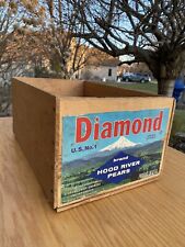 ~ Gorgeous ~ Vintage Diamond Brand Hood River Pears Wooden Crate Home Decor picture