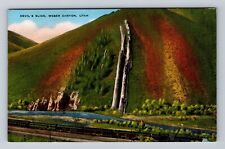 Weber Canyon UT-Utah, Scenic View Devil's Slide, Antique Vintage Postcard picture