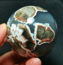 RARE 193g Natural Polished Football Agate Crystal Sphere Ball Healing R373 picture