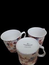 Shannonbridge Pottery Set of 3 Rare Flowery Teacups Mug 