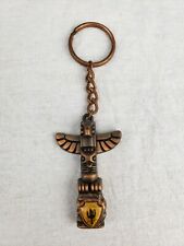 Vintage Arizona Travel Souvenir Metal Key Chain Key Ring Cactus Totem Pole picture