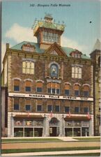 Vintage 1946 New York Postcard NIAGARA FALLS MUSEUM Building / Street View Linen picture