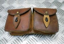 Genuine Vintage Military Issue Double Leather Ammo / Utility Pouch Un-issued picture