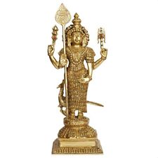 Brass Lord Murugan Kartikeya Statue Kumaraswamy Swaminatha Swami Ji Idol 18 Inch picture